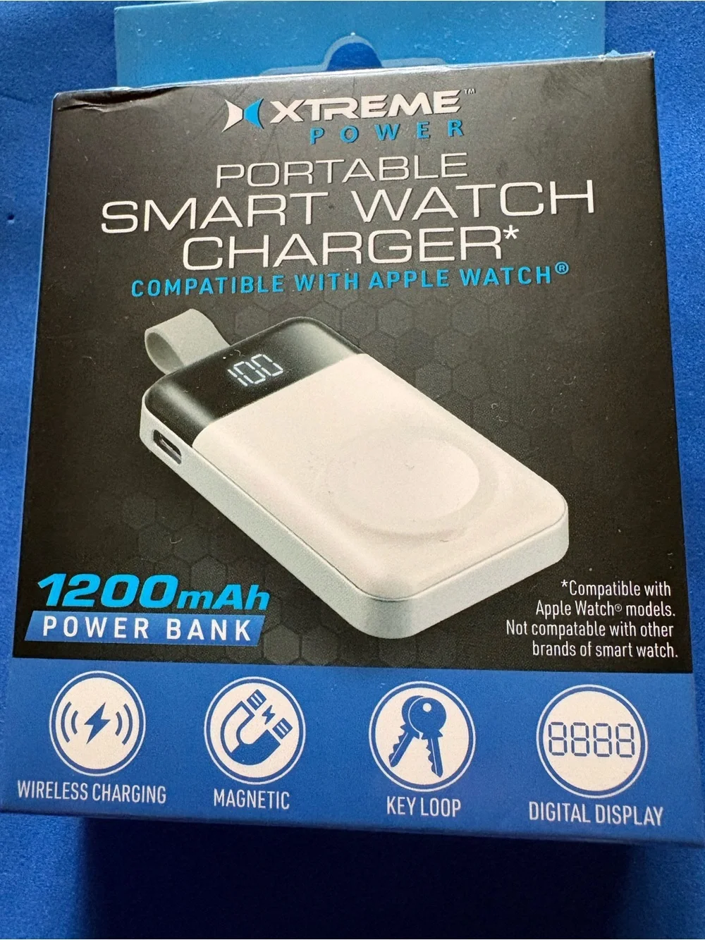 Portable Smart Watch Charger 1200mAh - White